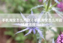 手机淘宝怎么开店（手机淘宝怎么开店注册流程2023）