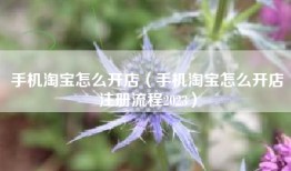 手机淘宝怎么开店（手机淘宝怎么开店注册流程2023）