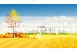 微信支付之扫码支付、公众号支付、H5支付、小程序支付相关业务流程分析总结