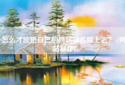 怎么才能把自己的网站排名做上去？-[网站制作]