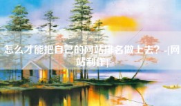 怎么才能把自己的网站排名做上去？-[网站制作]