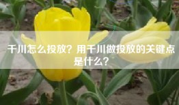 千川怎么投放？用千川做投放的关键点是什么？