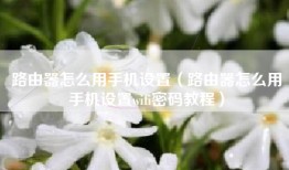 路由器怎么用手机设置（路由器怎么用手机设置wifi密码教程）