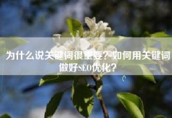 为什么说关键词很重要？如何用关键词做好SEO优化？
