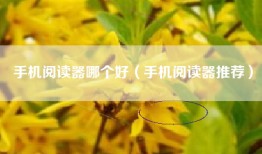 手机阅读器哪个好（手机阅读器推荐）
