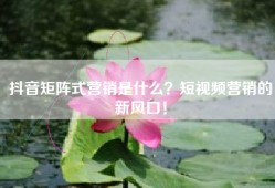 抖音矩阵式营销是什么？短视频营销的新风口！