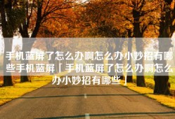 手机蓝屏了怎么办啊怎么办小妙招有哪些手机蓝屏「手机蓝屏了怎么办啊怎么办小妙招有哪些」