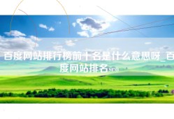 百度网站排行榜前十名是什么意思呀_百度网站排名seo
