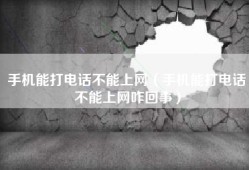 手机能打电话不能上网（手机能打电话不能上网咋回事）