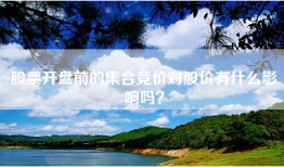 股票开盘前的集合竞价对股价有什么影响吗？