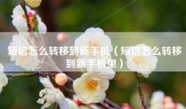 短信怎么转移到新手机（短信怎么转移到新手机里）