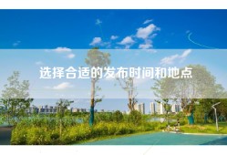 选择合适的发布时间和地点