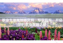 职业生涯规划师官网：专业指导，开启您的职业生涯之旅