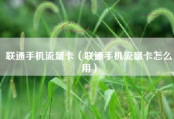 联通手机流量卡（联通手机流量卡怎么用）