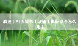 联通手机流量卡（联通手机流量卡怎么用）