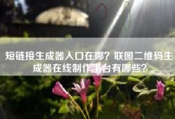 短链接生成器入口在哪？联图二维码生成器在线制作平台有哪些？