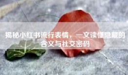 揭秘小红书流行表情，一文读懂隐藏的含义与社交密码