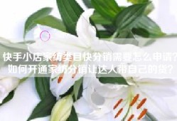 快手小店家纺类目快分销需要怎么申请？如何开通家纺分销让达人带自己的货？