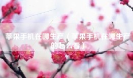 苹果手机在哪生产（苹果手机在哪生产的怎么看）