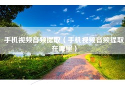 手机视频音频提取（手机视频音频提取在哪里）