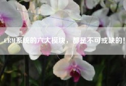 CRM系统的六大模块，都是不可或缺的！