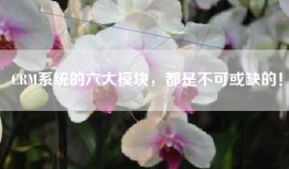 CRM系统的六大模块，都是不可或缺的！