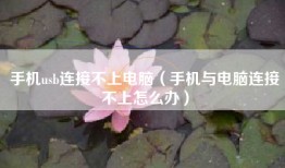 手机usb连接不上电脑（手机与电脑连接不上怎么办）