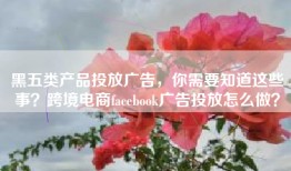 黑五类产品投放广告，你需要知道这些事？跨境电商facebook广告投放怎么做？