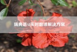 瑞典语AI实时翻译解决方案