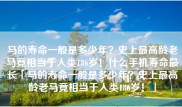 马的寿命一般是多少年？史上最高龄老马竟相当于人类186岁！什么手机寿命最长「马的寿命一般是多少年？史上最高龄老马竟相当于人类186岁！」