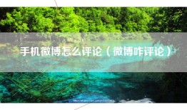 手机微博怎么评论（微博咋评论）