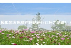 模拟黑客思维对网站进行CC压力测试！（二）