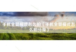 手机全景模式怎么拍（手机全景模式怎么拍分身）