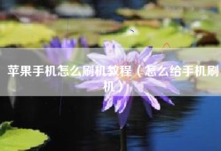 苹果手机怎么刷机教程（怎么给手机刷机）