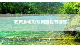 物流系统处理的流程有哪些