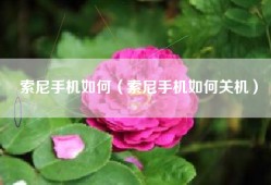 索尼手机如何（索尼手机如何关机）