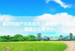 最好的国产手机排名（最好国产手机品牌是什么牌子）