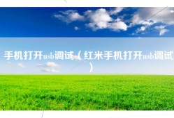 手机打开usb调试（红米手机打开usb调试）