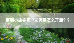 百度小店字画书法类目怎么开通？？