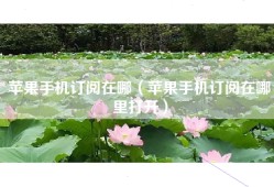 苹果手机订阅在哪（苹果手机订阅在哪里打开）