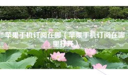 苹果手机订阅在哪（苹果手机订阅在哪里打开）