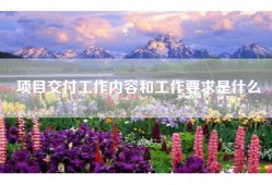 项目交付工作内容和工作要求是什么