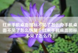 红米手机桌面图标不见了怎么办手机桌面不见了怎么恢复「红米手机桌面图标不见了怎么办」