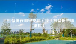 手机备份在哪里找到（我手机备份去哪里找）