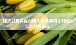 路虎女真实身份曝光路虎手机「路虎女真实身份曝光」