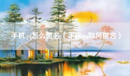 手机qq怎么匿名（手机qq如何匿名）