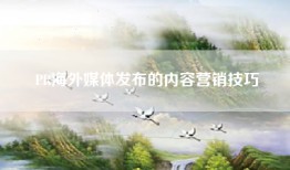 PR海外媒体发布的内容营销技巧