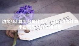 边缘AI计算平台是什么？了解AI边缘计算平台的优势及应用场景