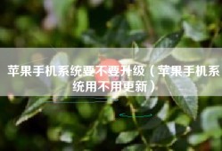 苹果手机系统要不要升级（苹果手机系统用不用更新）