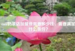 coco奶茶店加盟费需要多少钱，需要满足什么条件？